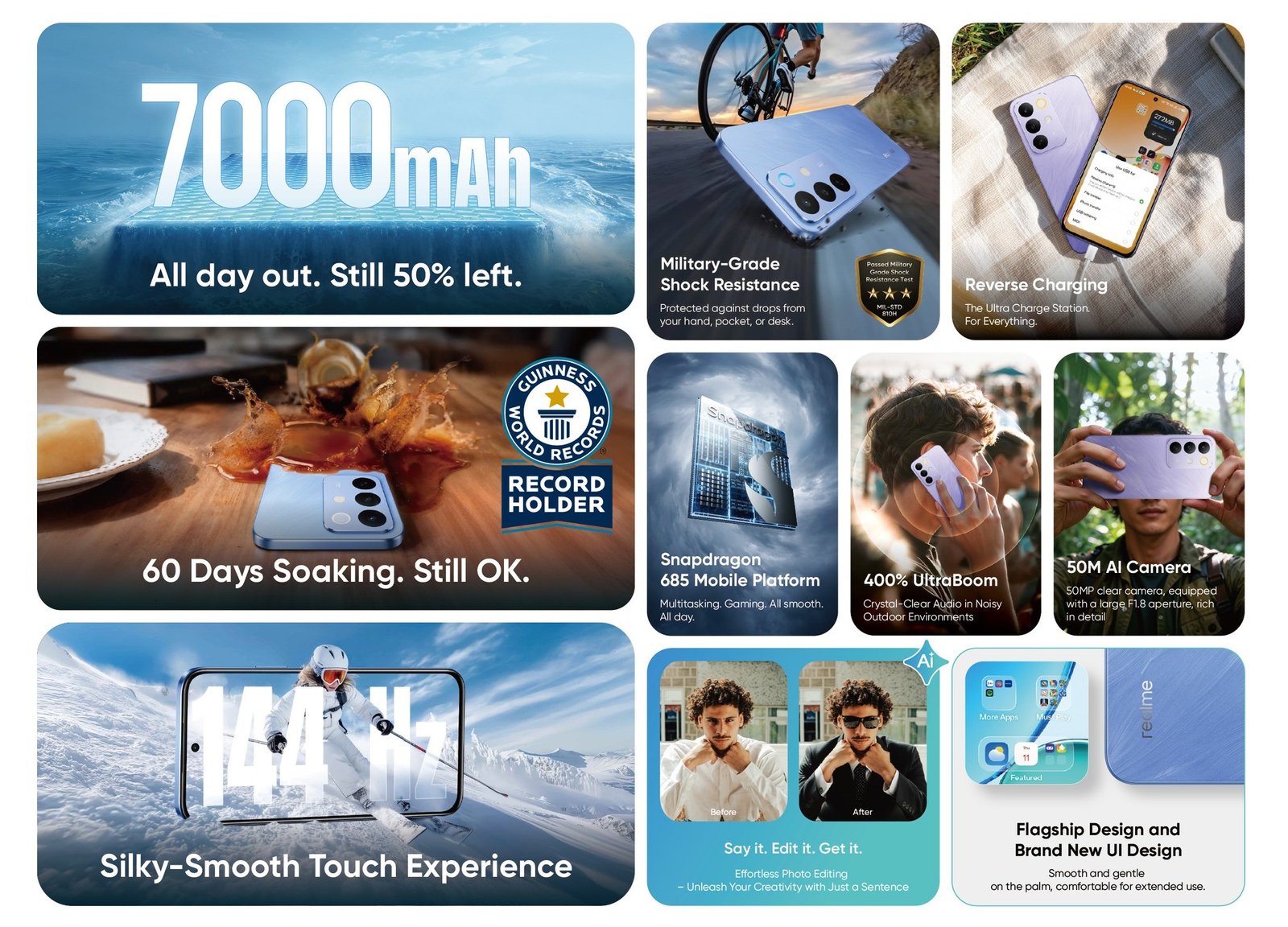 Realme C85 All Specification Side Image.