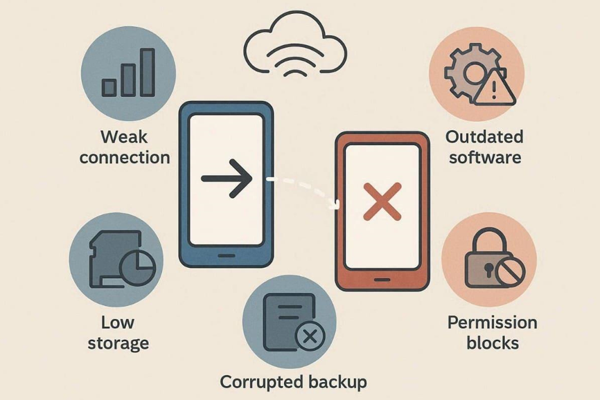 Data Transfer Failures on Mobile Devices