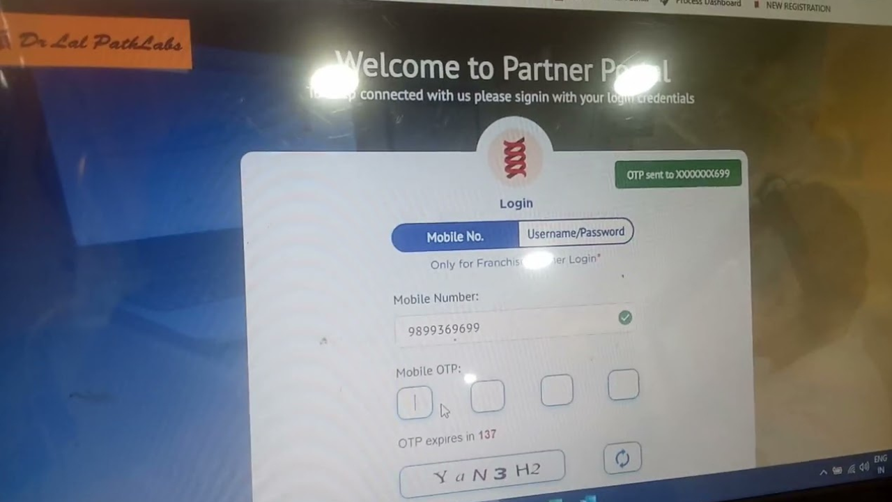 Steps to log in to the Partner portal, Dr Lal