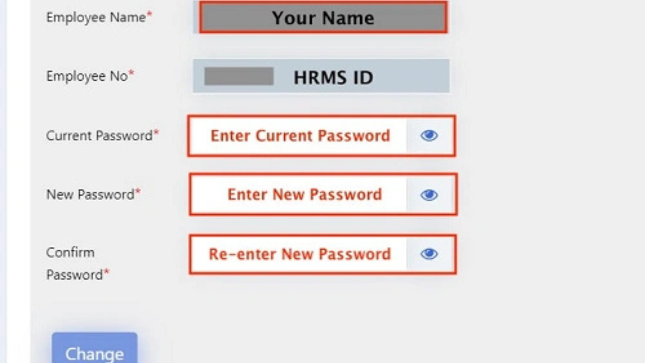 change the MSSC HRMS Password Image